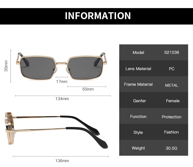 Square side detail sunglasses