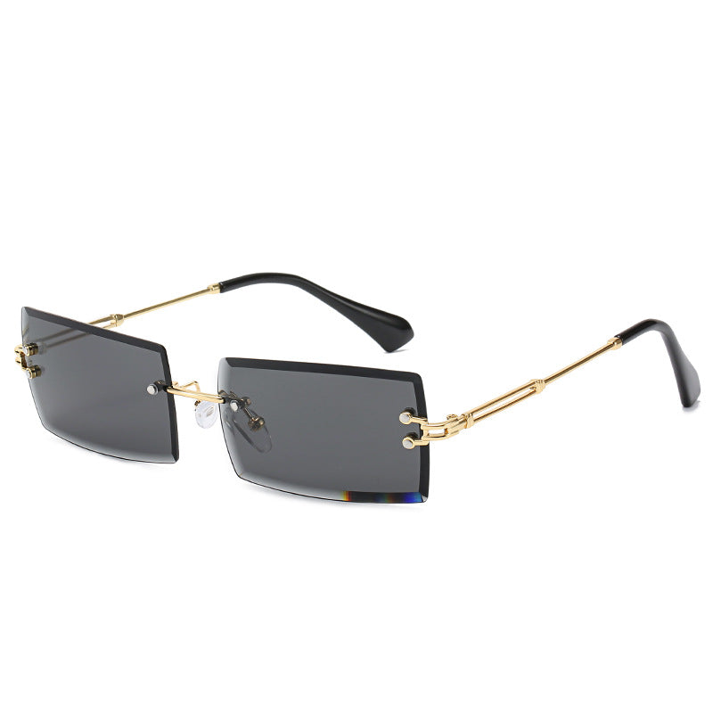 Rimless square sunglasses