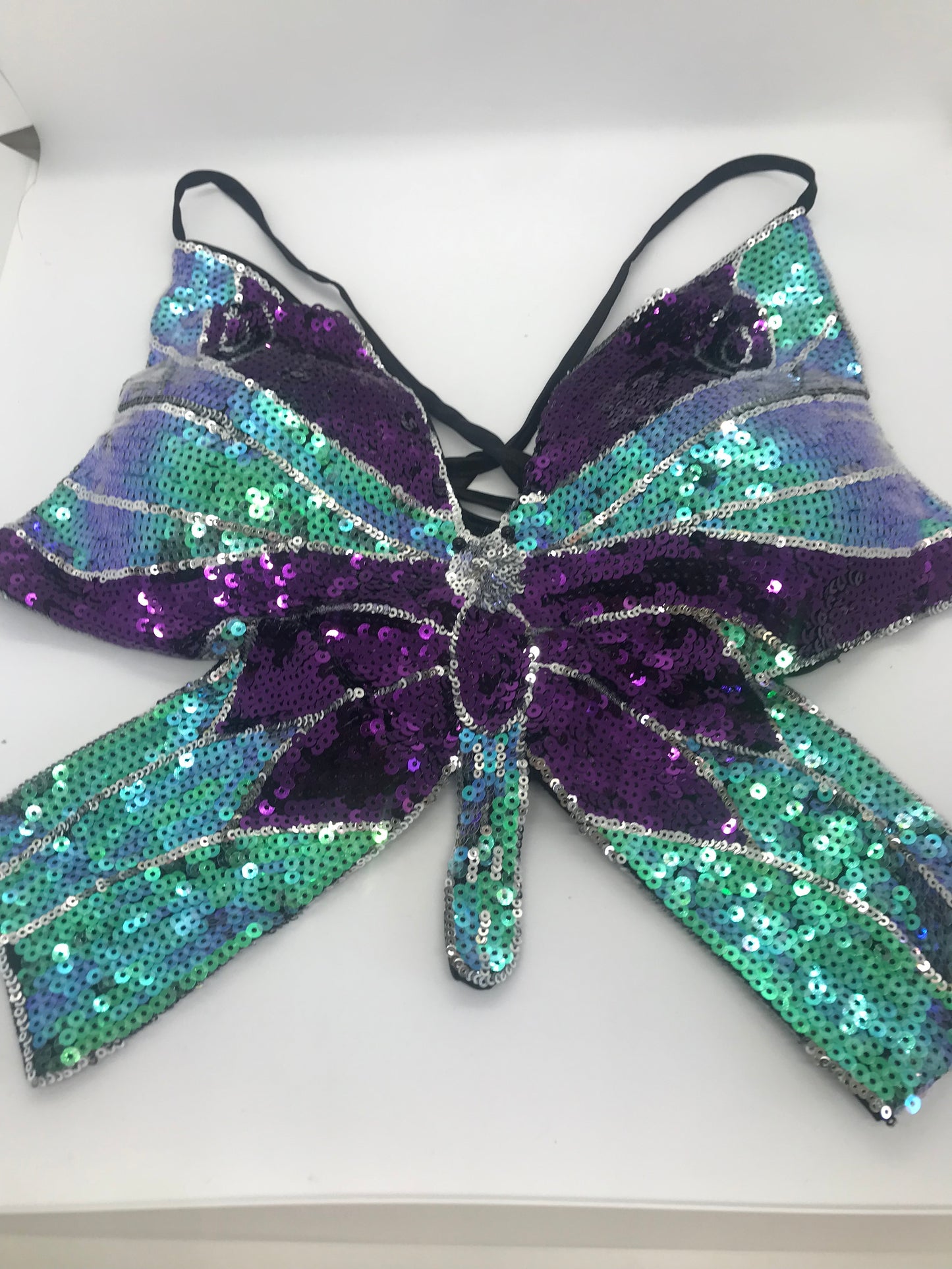 Sequin and beaded butterfly top