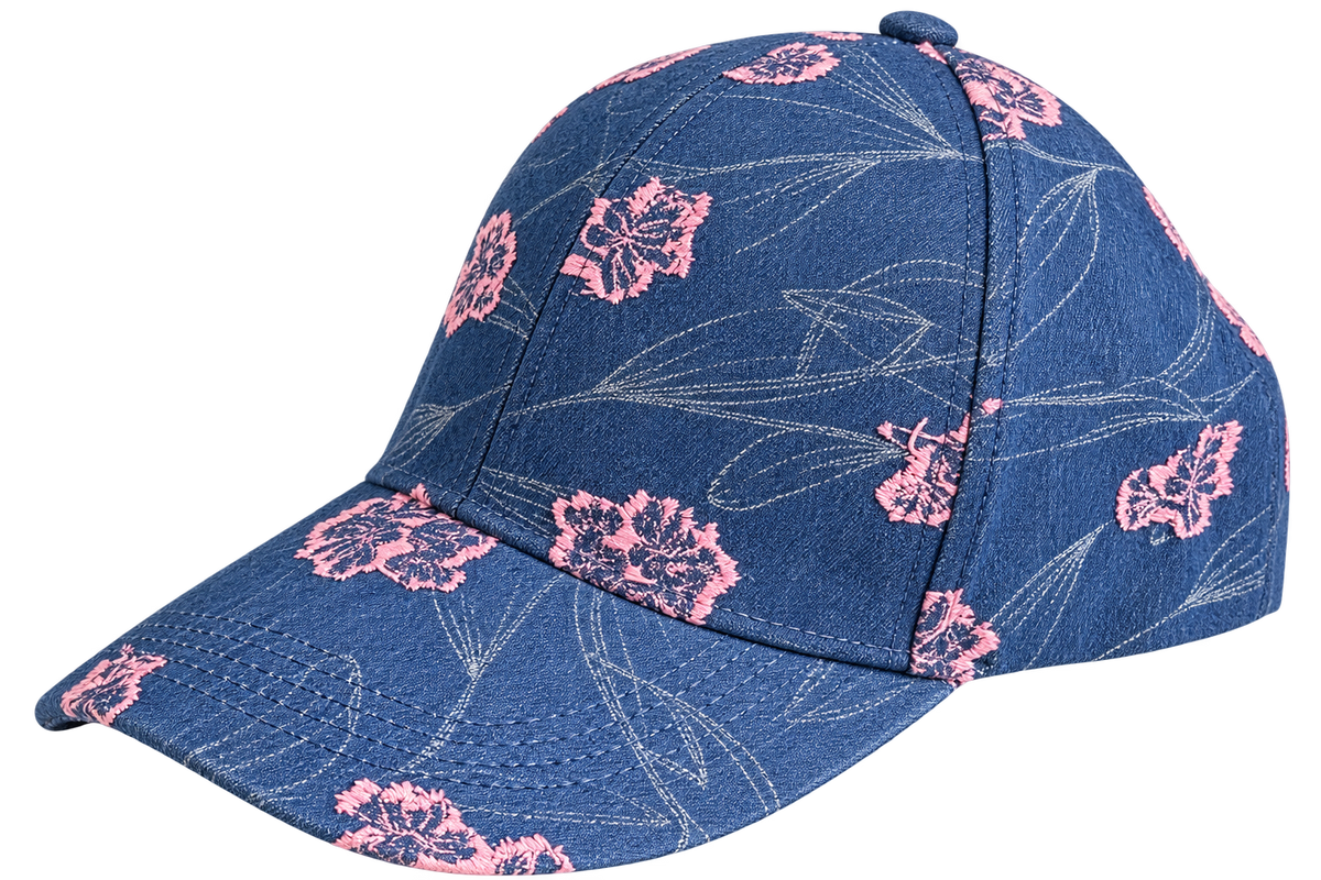 Denim Floral Baseball Cap