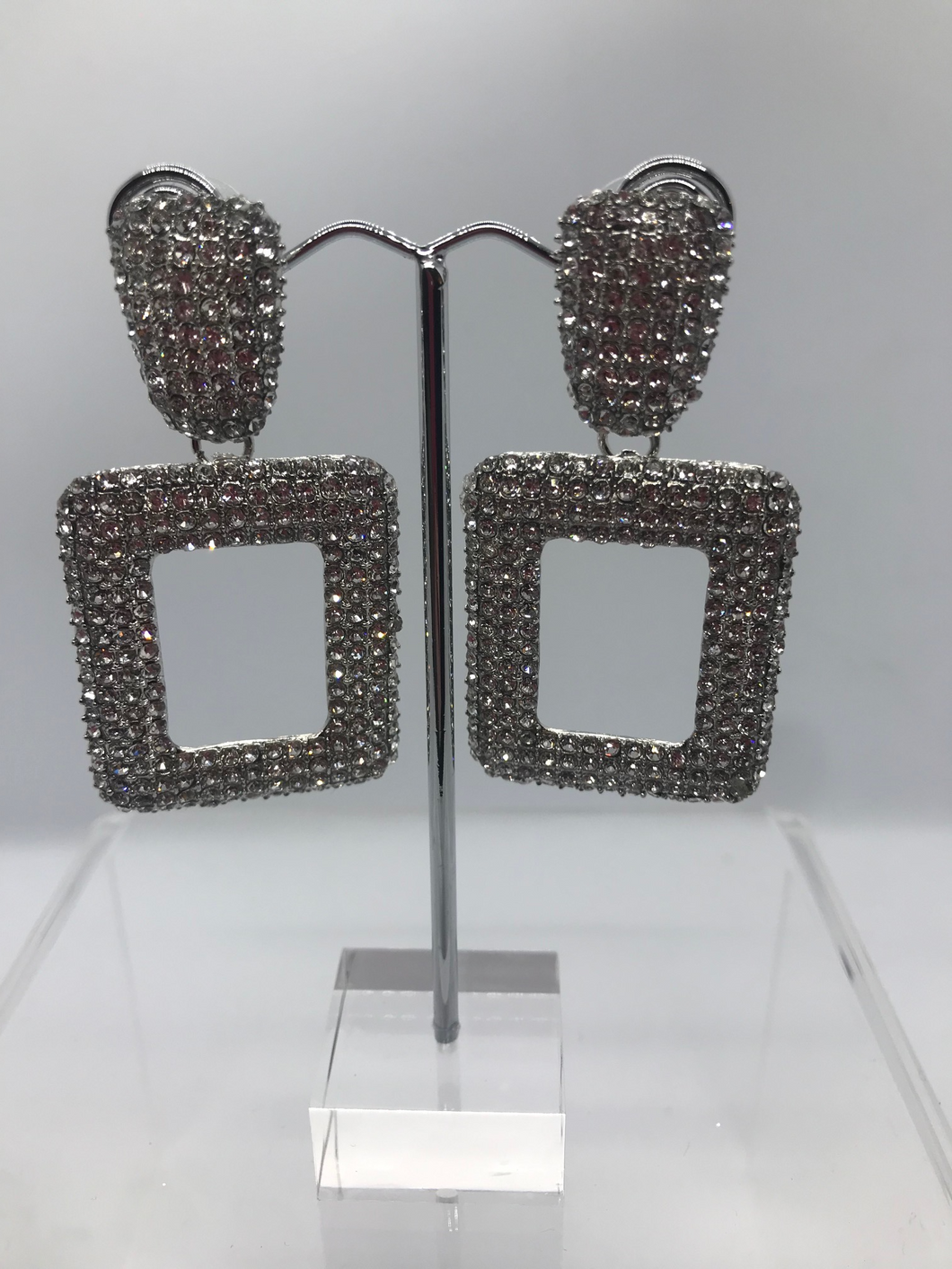 Square glitter earrings