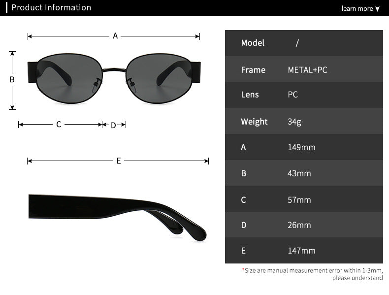 Mens wide oval sunglasses