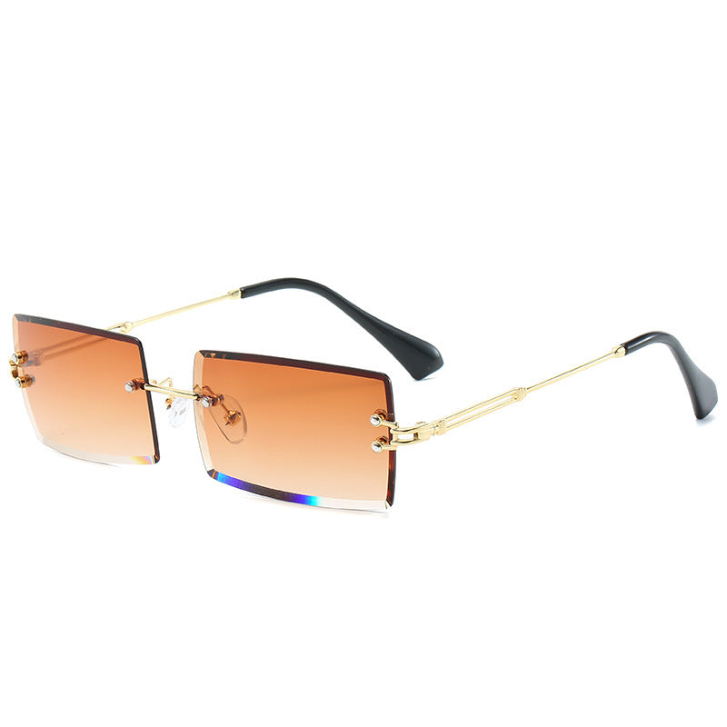 Rimless square sunglasses
