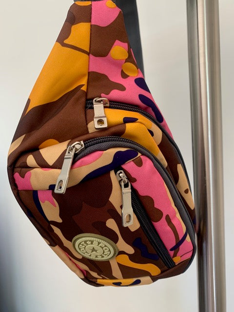 Camo print bum bag