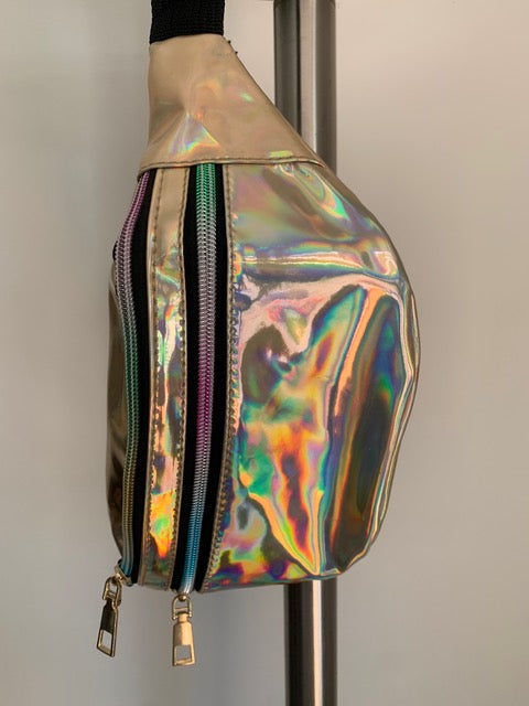 Small gold metallic bum bag