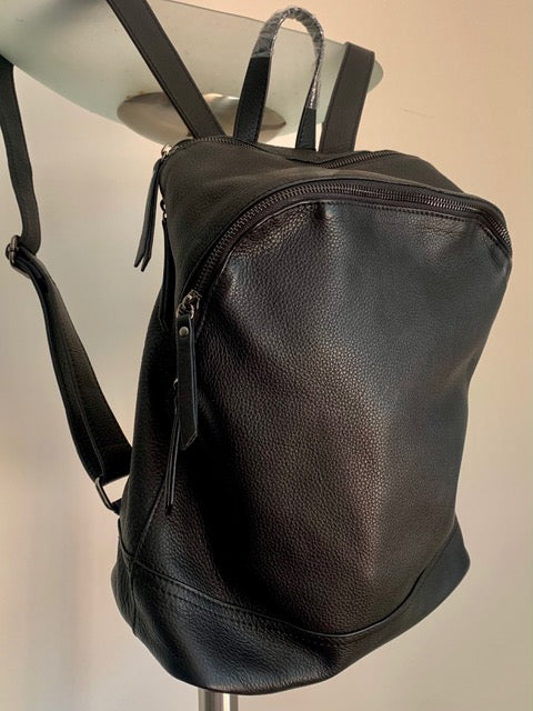 Black leather back pack