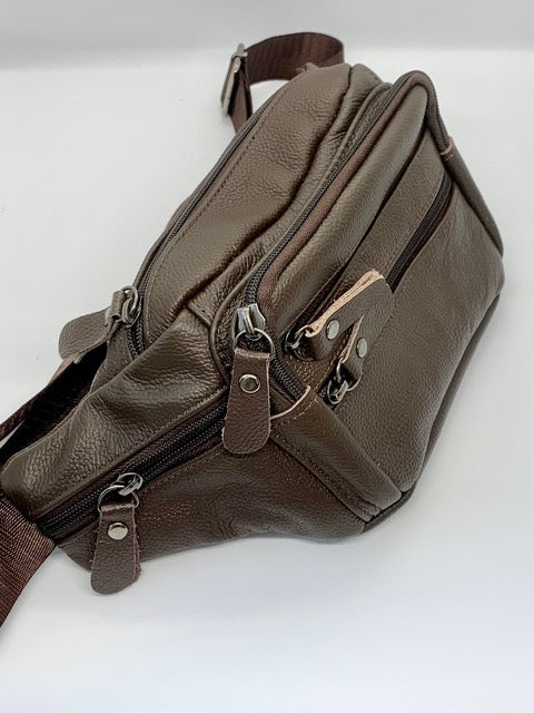 Leather mens bum bag