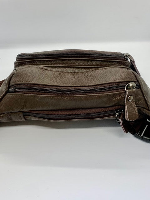 Leather mens bum bag