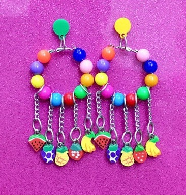 Colourful beaded earrings