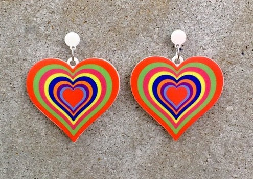 Heart 70's earrings